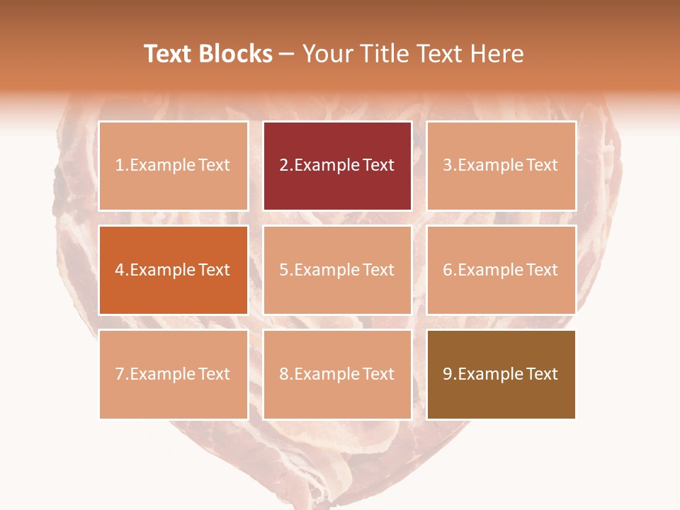 A Heart Shaped Piece Of Bacon On A White Background PowerPoint Template