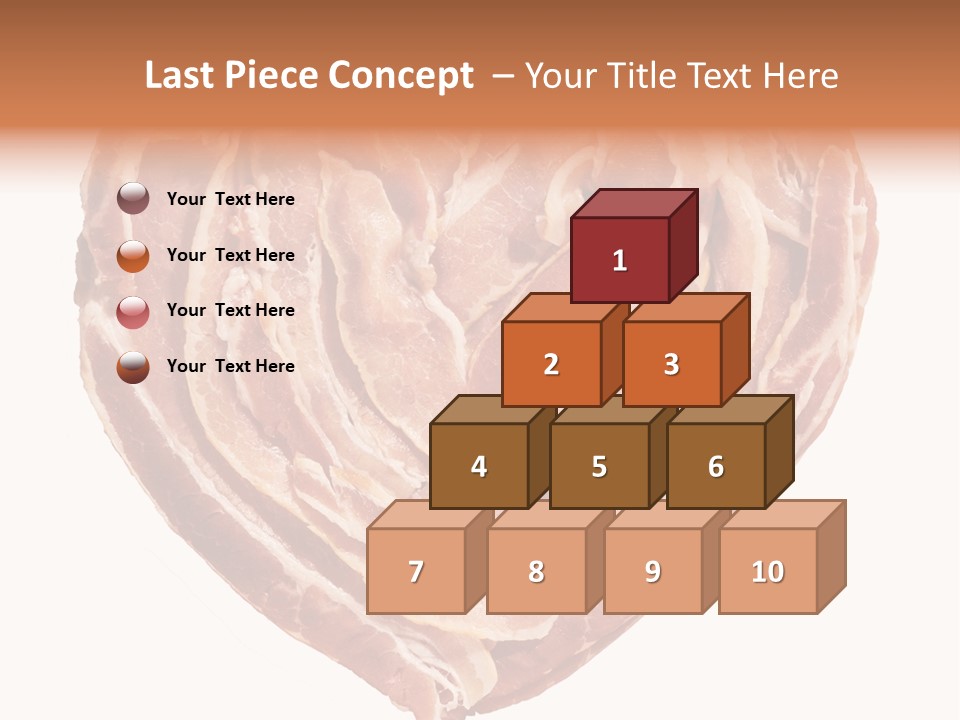 A Heart Shaped Piece Of Bacon On A White Background PowerPoint Template