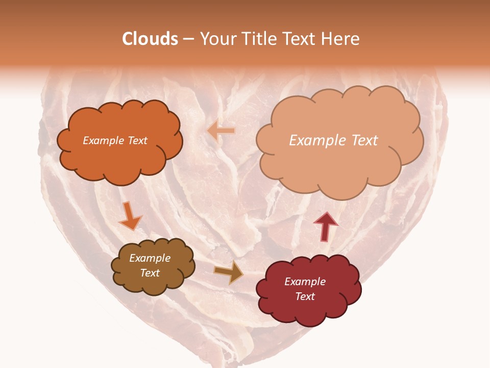 A Heart Shaped Piece Of Bacon On A White Background PowerPoint Template