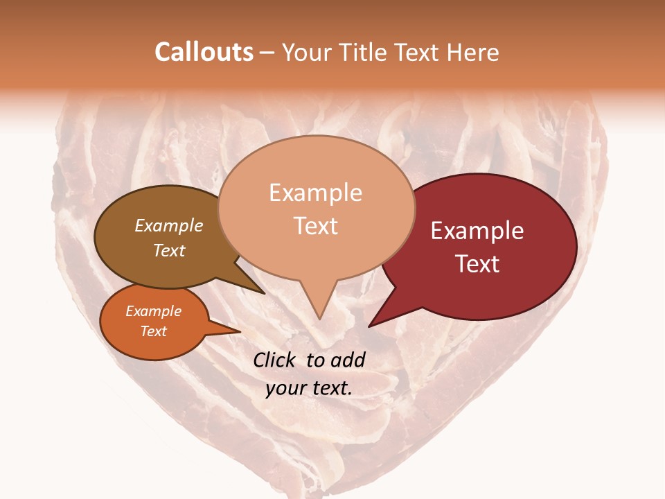A Heart Shaped Piece Of Bacon On A White Background PowerPoint Template