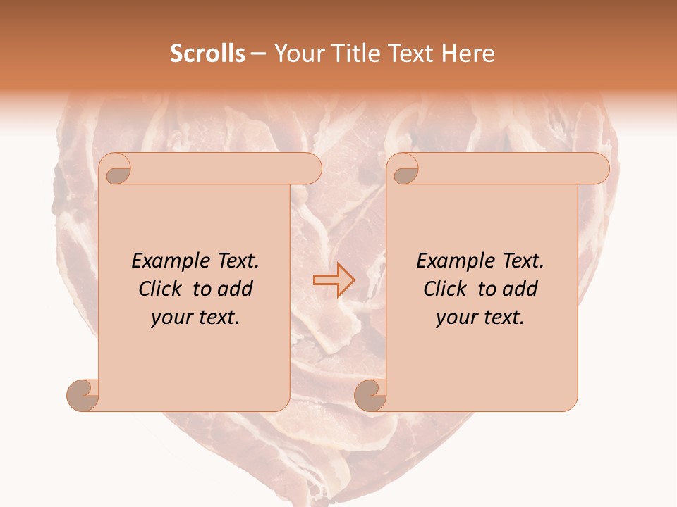 A Heart Shaped Piece Of Bacon On A White Background PowerPoint Template