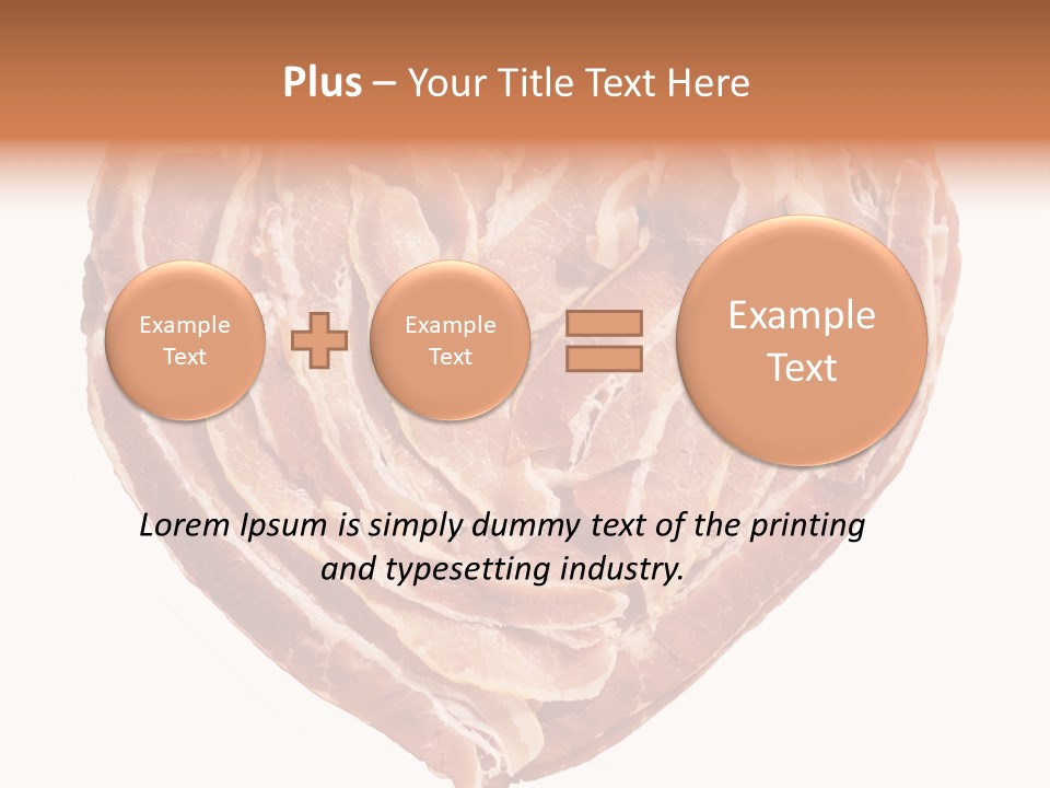 A Heart Shaped Piece Of Bacon On A White Background PowerPoint Template
