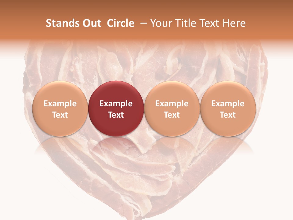 A Heart Shaped Piece Of Bacon On A White Background PowerPoint Template