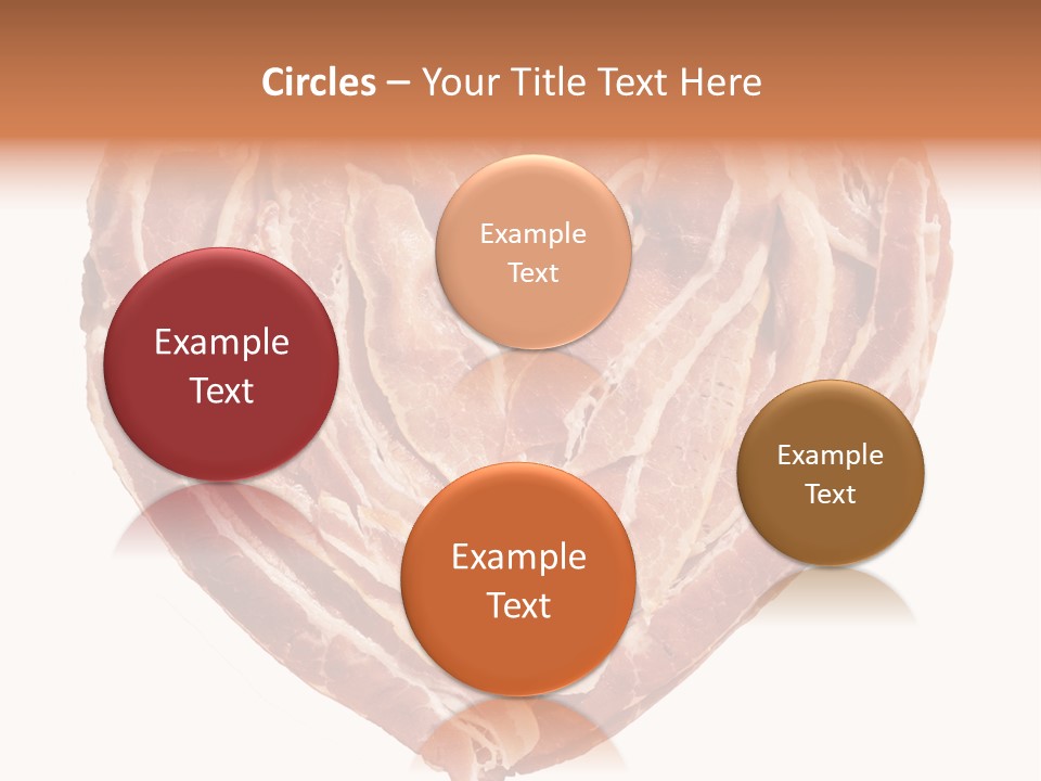 A Heart Shaped Piece Of Bacon On A White Background PowerPoint Template