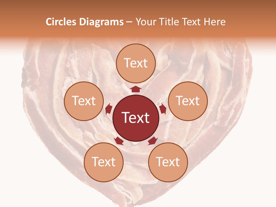 A Heart Shaped Piece Of Bacon On A White Background PowerPoint Template