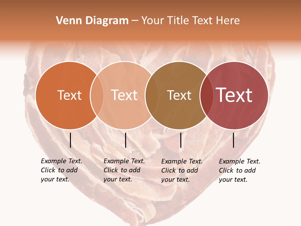 A Heart Shaped Piece Of Bacon On A White Background PowerPoint Template