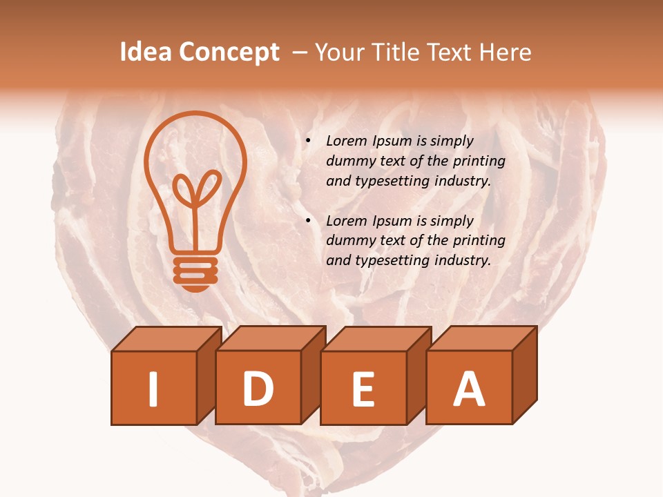 A Heart Shaped Piece Of Bacon On A White Background PowerPoint Template