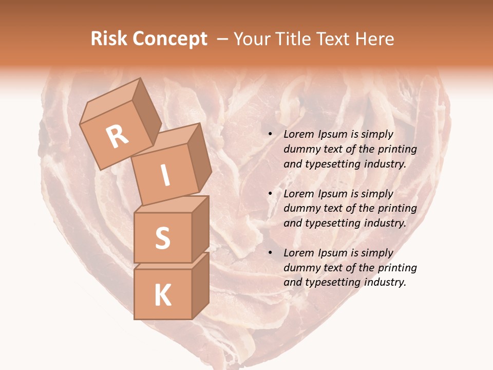 A Heart Shaped Piece Of Bacon On A White Background PowerPoint Template