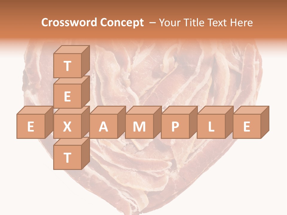 A Heart Shaped Piece Of Bacon On A White Background PowerPoint Template