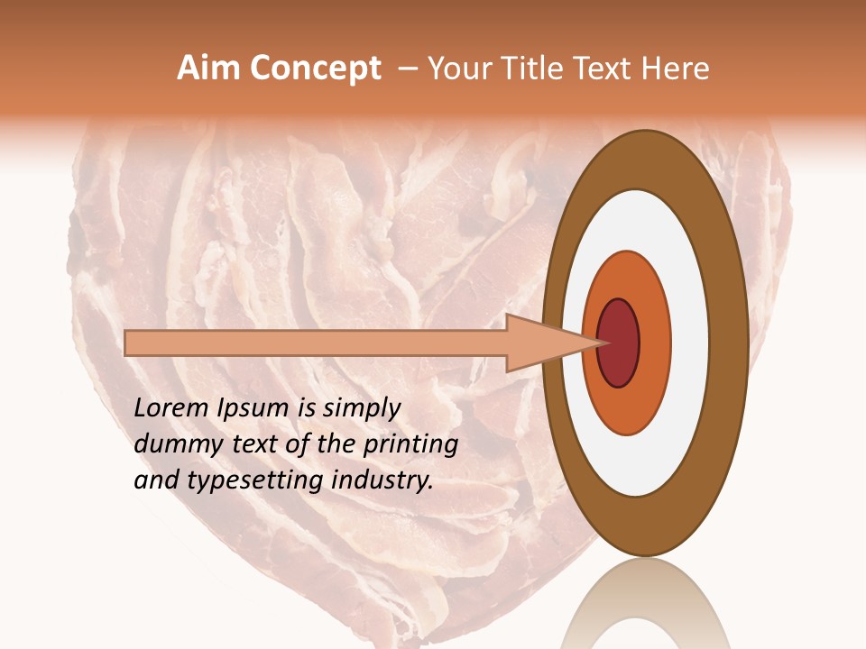 A Heart Shaped Piece Of Bacon On A White Background PowerPoint Template