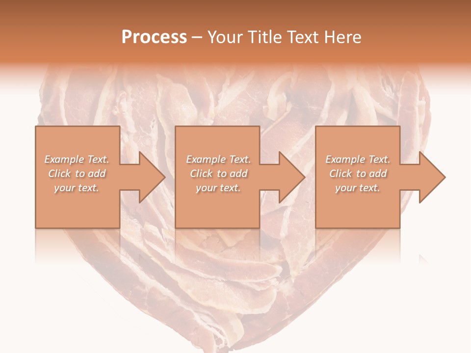 A Heart Shaped Piece Of Bacon On A White Background PowerPoint Template