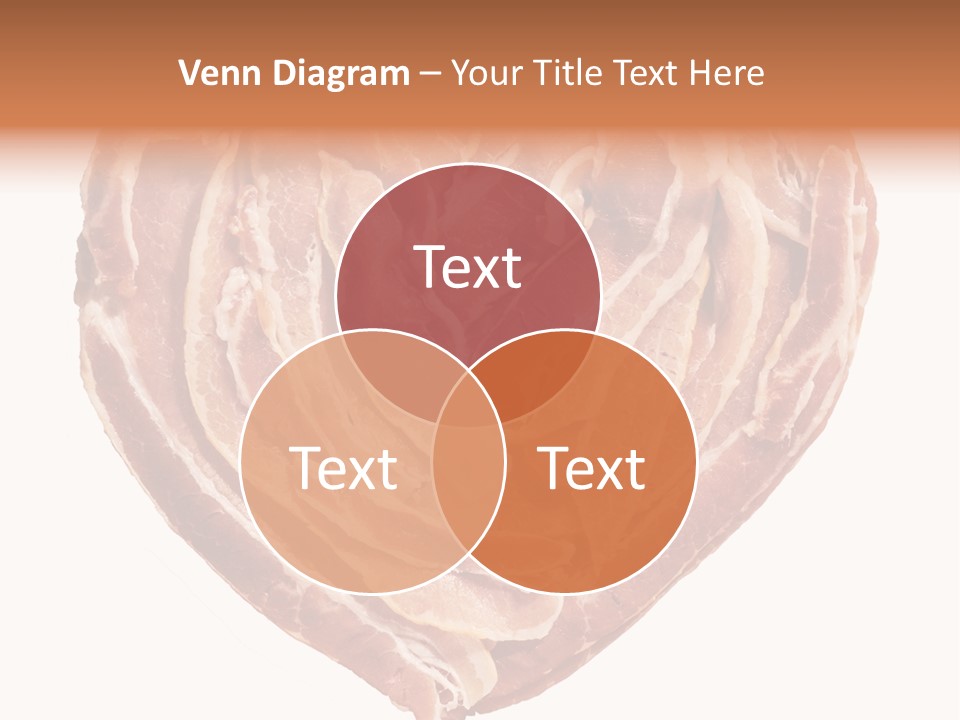 A Heart Shaped Piece Of Bacon On A White Background PowerPoint Template