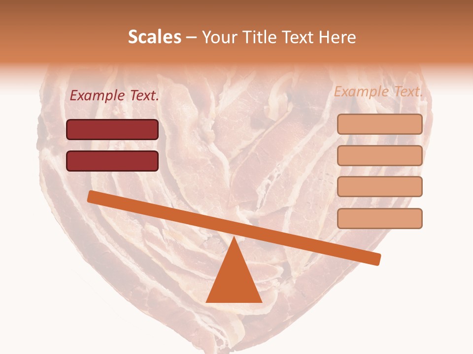 A Heart Shaped Piece Of Bacon On A White Background PowerPoint Template