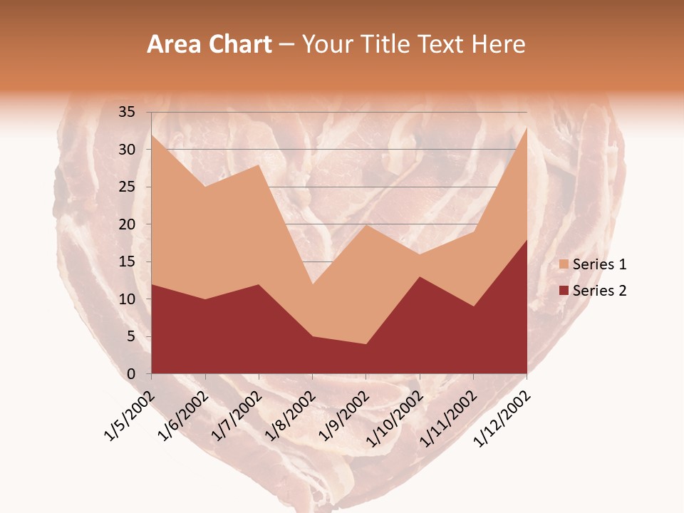 A Heart Shaped Piece Of Bacon On A White Background PowerPoint Template