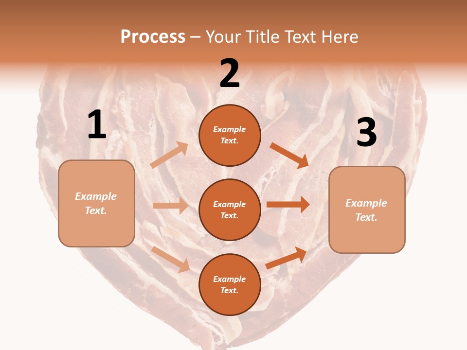 A Heart Shaped Piece Of Bacon On A White Background PowerPoint Template