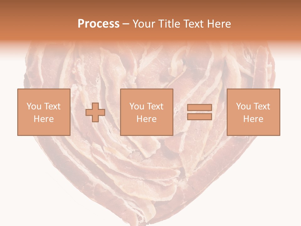 A Heart Shaped Piece Of Bacon On A White Background PowerPoint Template