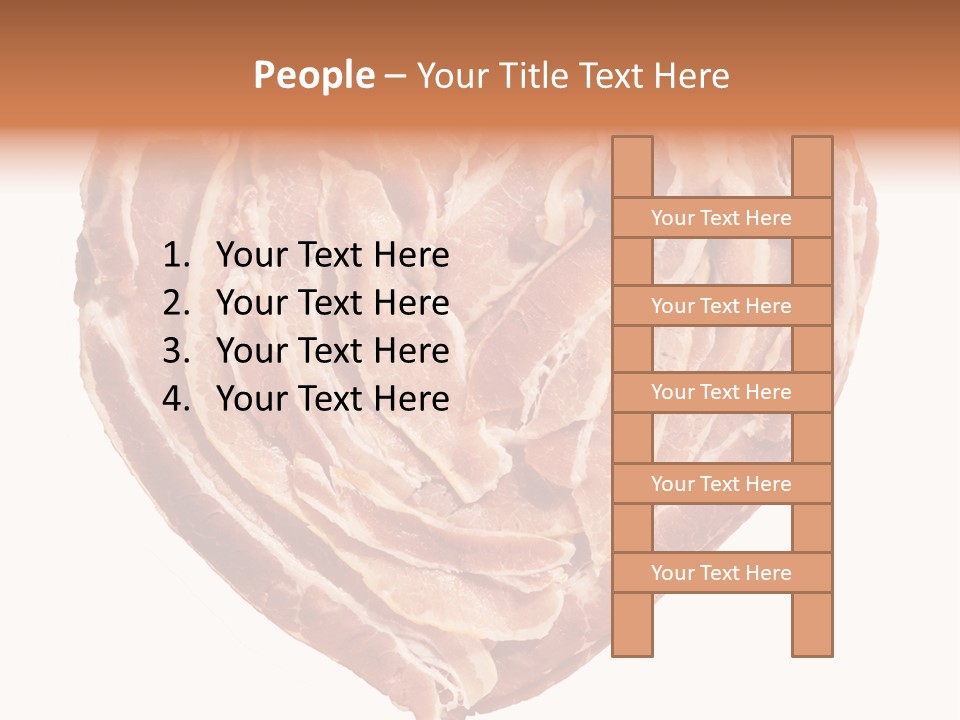 A Heart Shaped Piece Of Bacon On A White Background PowerPoint Template