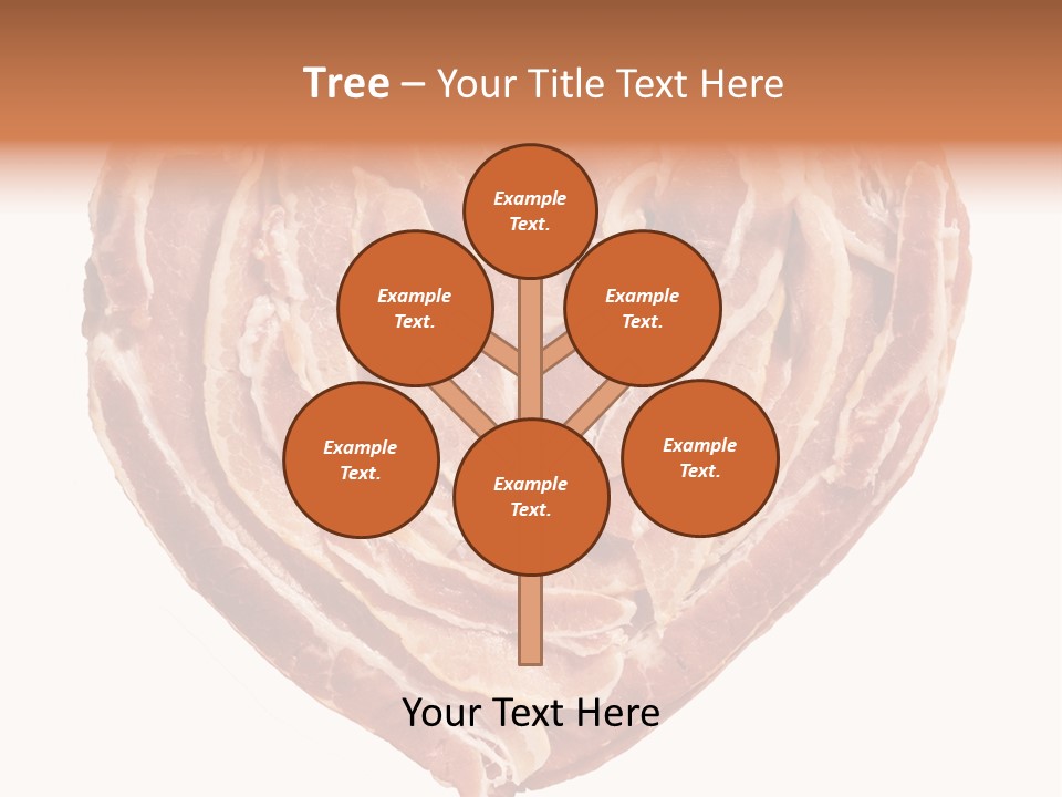A Heart Shaped Piece Of Bacon On A White Background PowerPoint Template