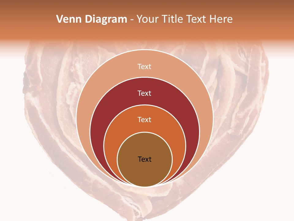 A Heart Shaped Piece Of Bacon On A White Background PowerPoint Template