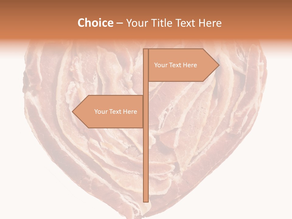 A Heart Shaped Piece Of Bacon On A White Background PowerPoint Template