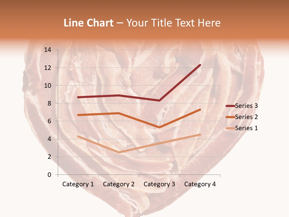A Heart Shaped Piece Of Bacon On A White Background PowerPoint Template