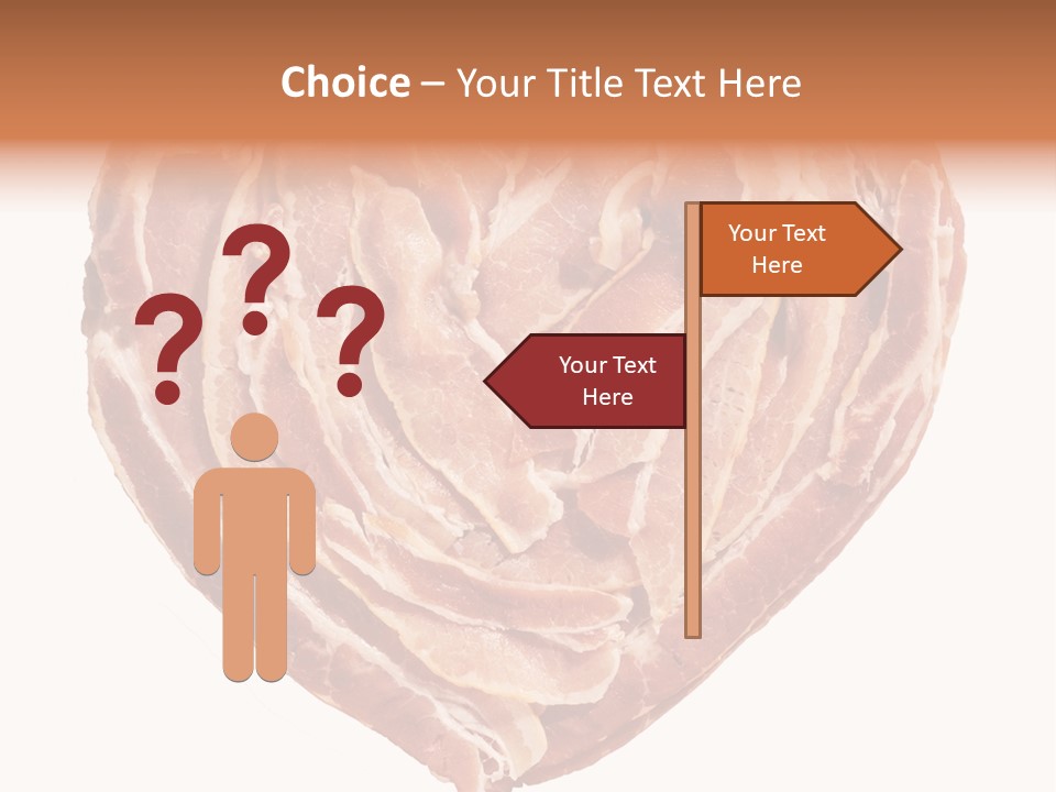 A Heart Shaped Piece Of Bacon On A White Background PowerPoint Template