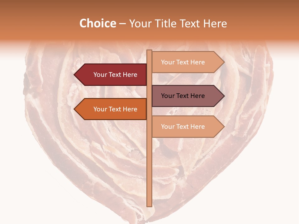 A Heart Shaped Piece Of Bacon On A White Background PowerPoint Template