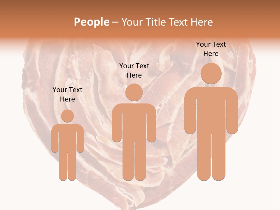 A Heart Shaped Piece Of Bacon On A White Background PowerPoint Template