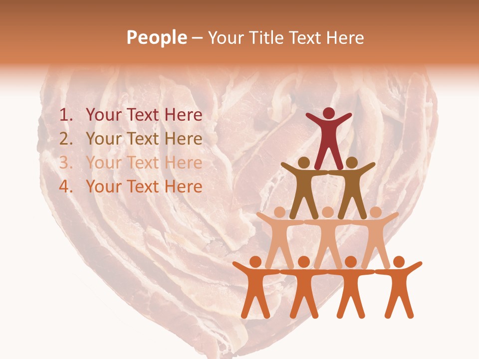 A Heart Shaped Piece Of Bacon On A White Background PowerPoint Template