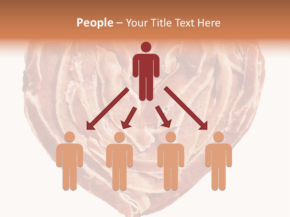 A Heart Shaped Piece Of Bacon On A White Background PowerPoint Template