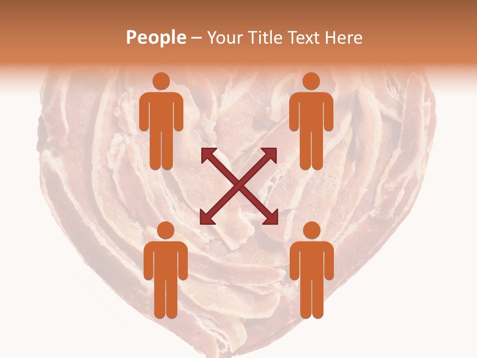 A Heart Shaped Piece Of Bacon On A White Background PowerPoint Template