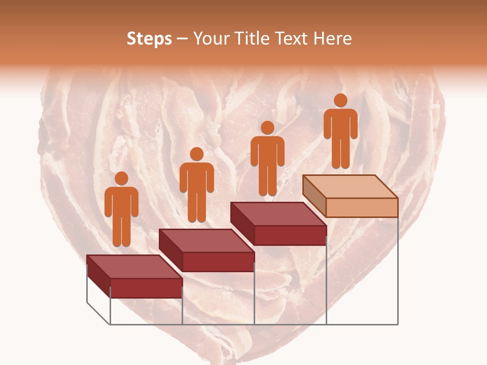 A Heart Shaped Piece Of Bacon On A White Background PowerPoint Template