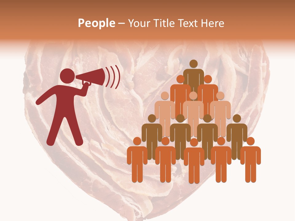 A Heart Shaped Piece Of Bacon On A White Background PowerPoint Template