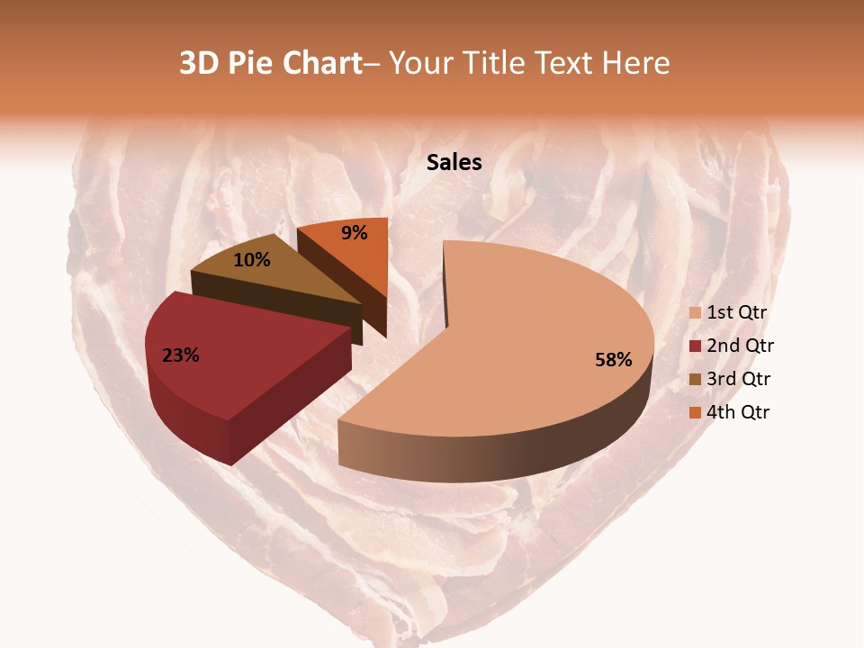 A Heart Shaped Piece Of Bacon On A White Background PowerPoint Template
