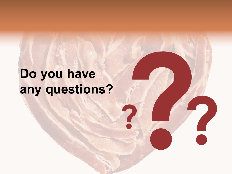 A Heart Shaped Piece Of Bacon On A White Background PowerPoint Template