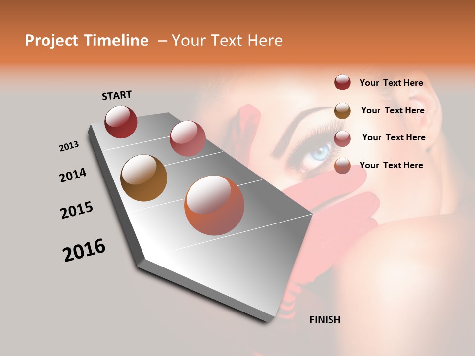 A Woman With Red Gloves And A Ring On Her Finger PowerPoint Template