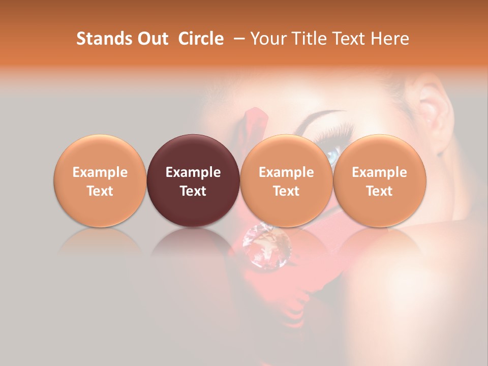 A Woman With Red Gloves And A Ring On Her Finger PowerPoint Template