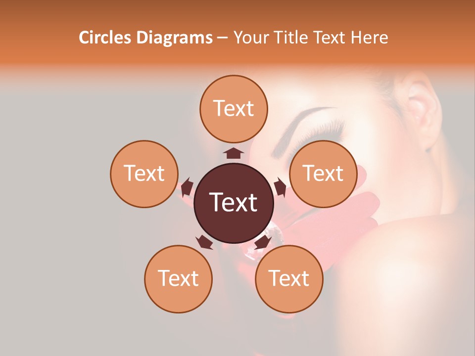 A Woman With Red Gloves And A Ring On Her Finger PowerPoint Template