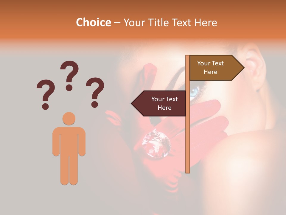 A Woman With Red Gloves And A Ring On Her Finger PowerPoint Template