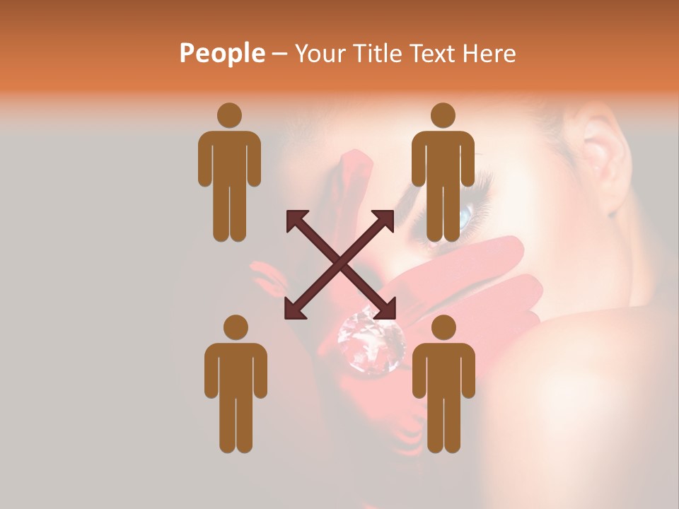 A Woman With Red Gloves And A Ring On Her Finger PowerPoint Template