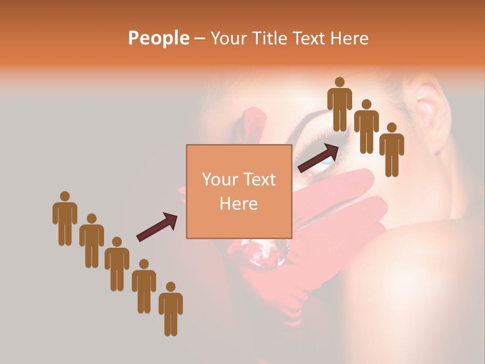 A Woman With Red Gloves And A Ring On Her Finger PowerPoint Template