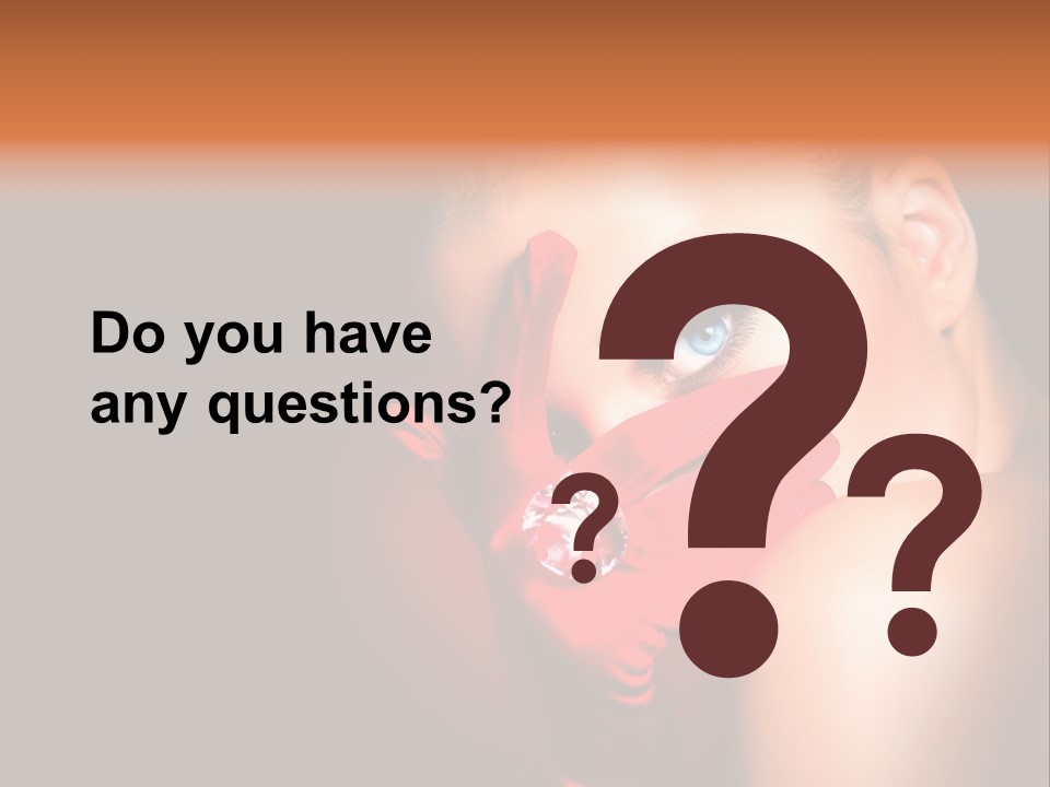 A Woman With Red Gloves And A Ring On Her Finger PowerPoint Template