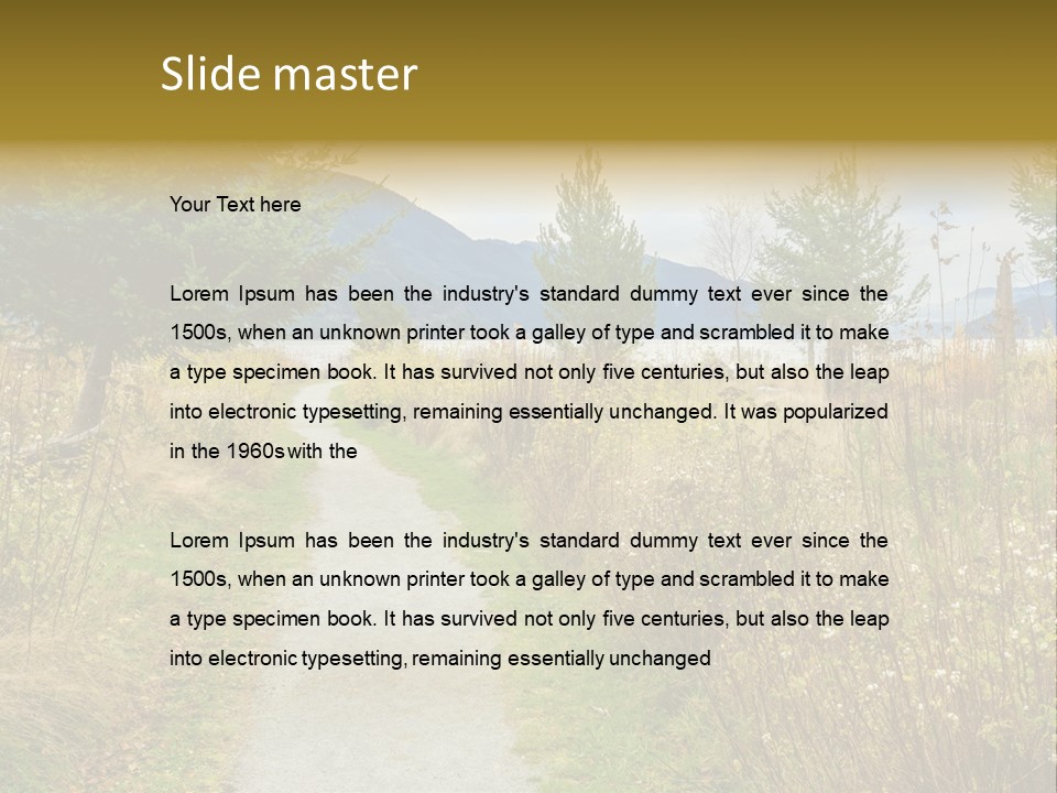 Scenery Gold Hike PowerPoint Template