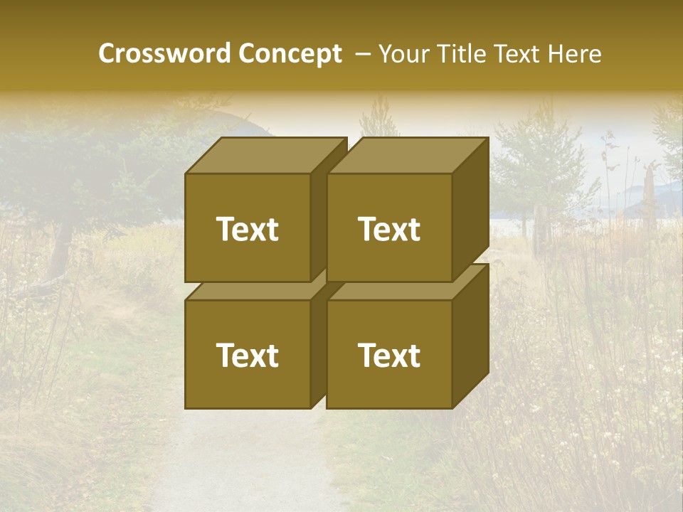 Scenery Gold Hike PowerPoint Template