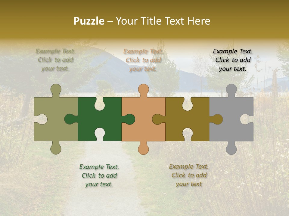 Scenery Gold Hike PowerPoint Template