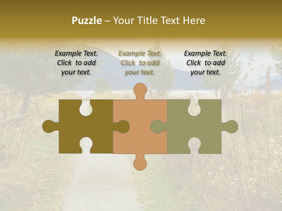 Scenery Gold Hike PowerPoint Template