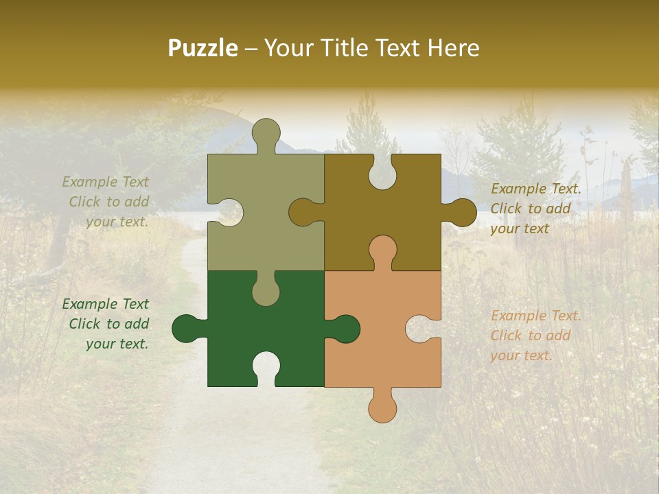 Scenery Gold Hike PowerPoint Template