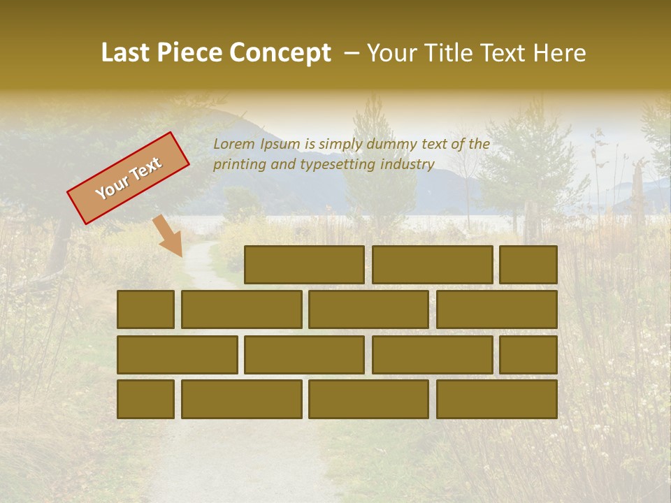 Scenery Gold Hike PowerPoint Template