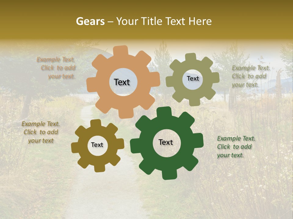 Scenery Gold Hike PowerPoint Template