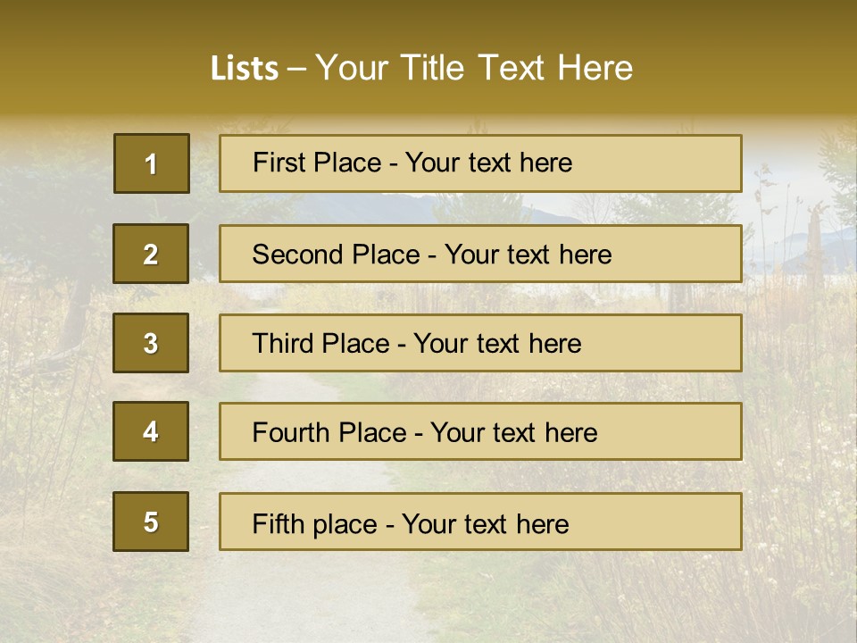 Scenery Gold Hike PowerPoint Template